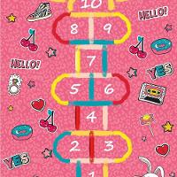 Tapete Kids Divertido 95cm X 1,30m Antiderrapante Amarelinha - 2