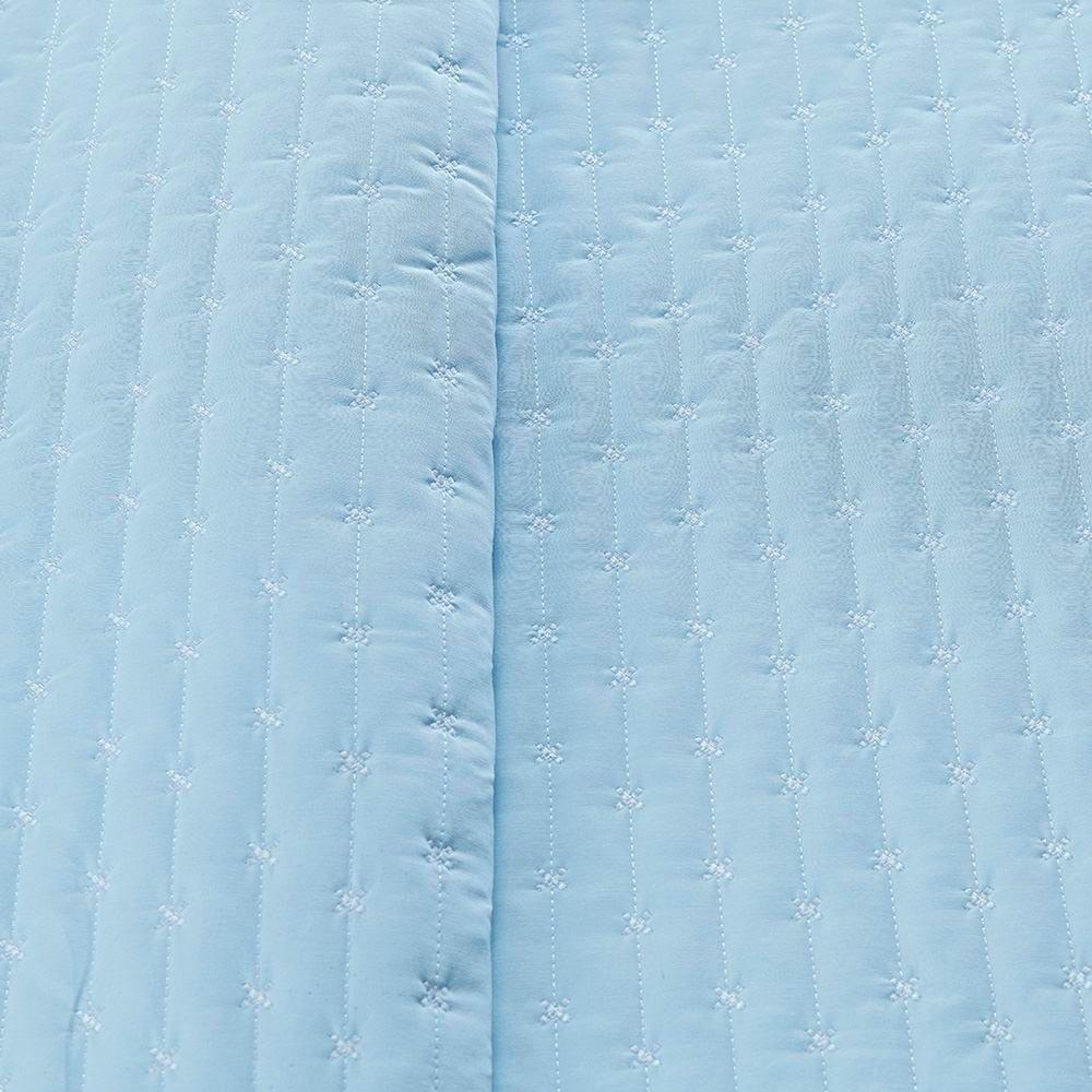 Cobre Leito King Verity 200 Fios Bordado 3 Peças Céu - 4