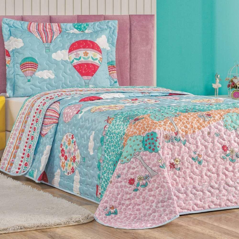 Colcha Solteiro Bouti Kids Dupla Face Estampado 2 Peças Balão - 2