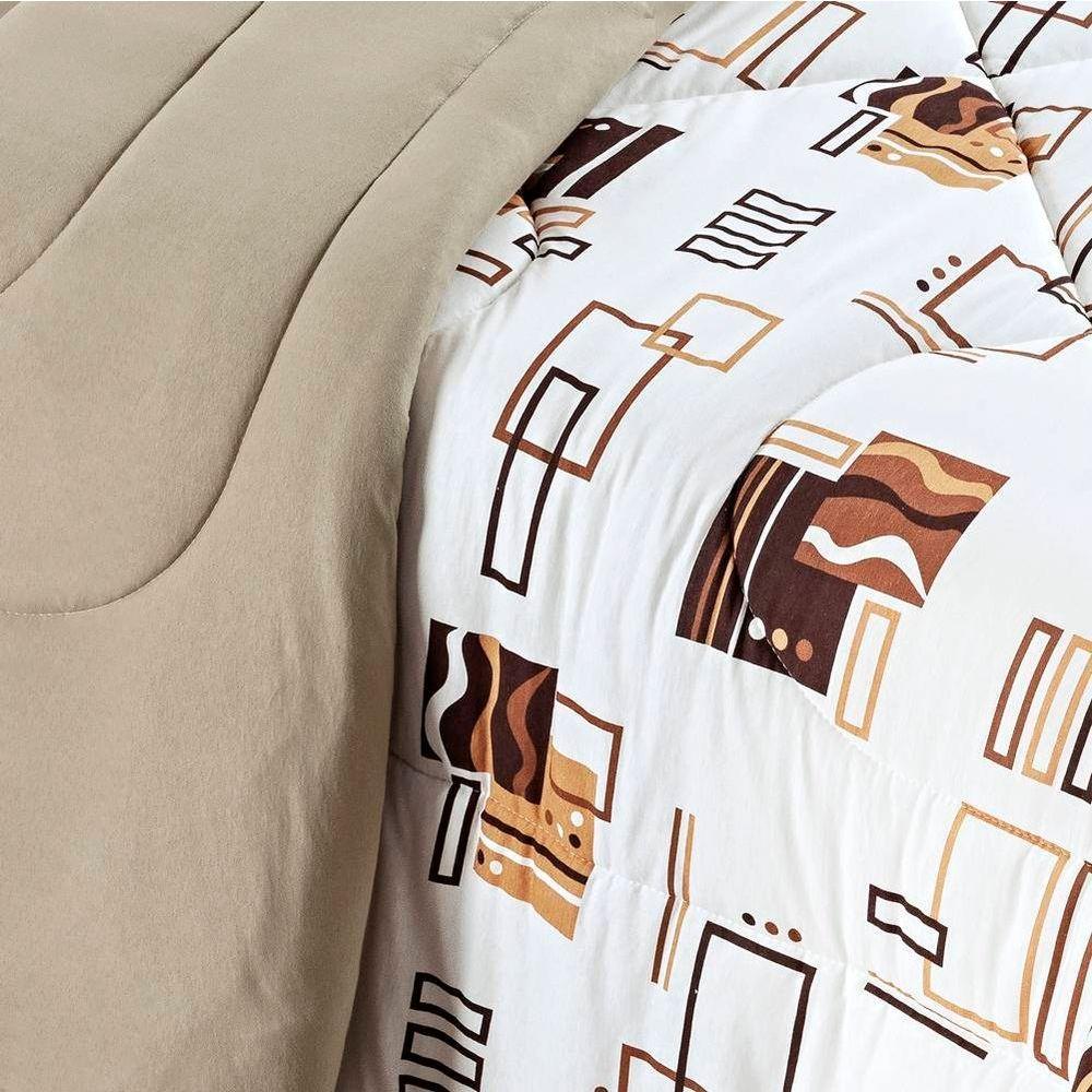 Edredom Queen Dupla Face Malha Penteada 100% Algodão 1 Peça Avelã - 2