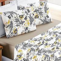 Jogo De Lençol King Quality Malha 100% Algodão Estampado 4 Peças Cor Blossom Caqui - 2