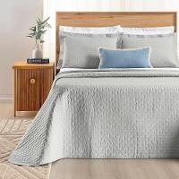 Cobre Leito Queen Verity 200 Fios Bordado 3 Peças Cinza - 2