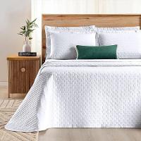 Cobre Leito King Verity 200 Fios Bordado 3 Peças Branco - 2