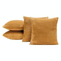 Kit 04 Almofadas Cheias Velvet Bariloche 45cm X 45cm Mostarda - 1