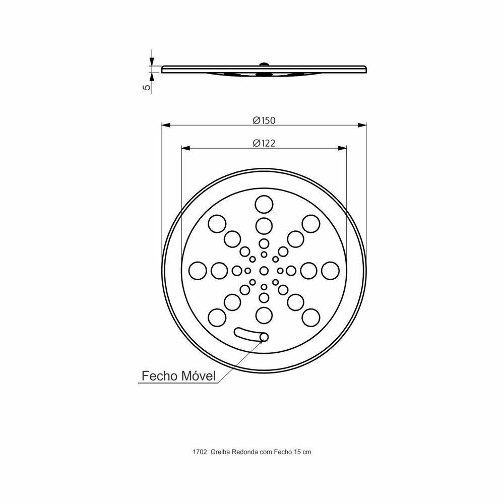 Grelha Redonda Fecho 15cm - 2