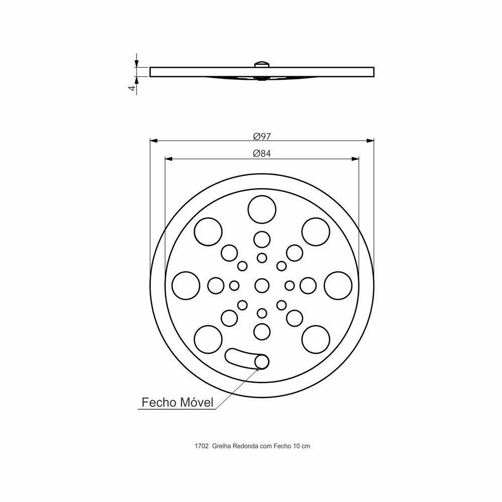 Grelha Redonda Fecho 10cm - 2