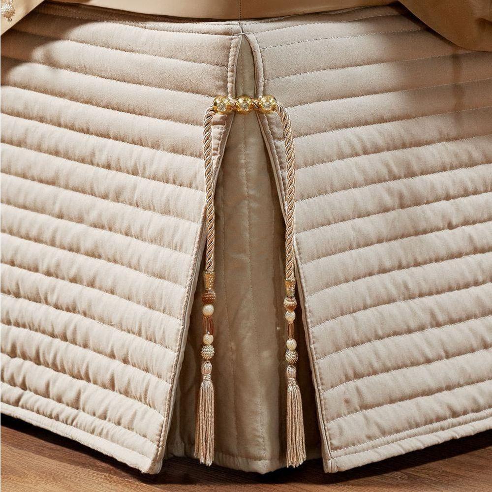 Saia Para Cama Box King Paris Matelada Bege - 1