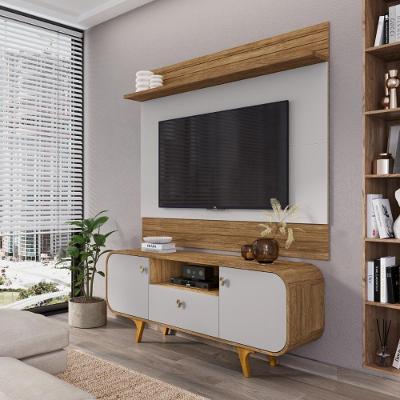 Conjunto Painel E Rack Madri Cinamomo Off White