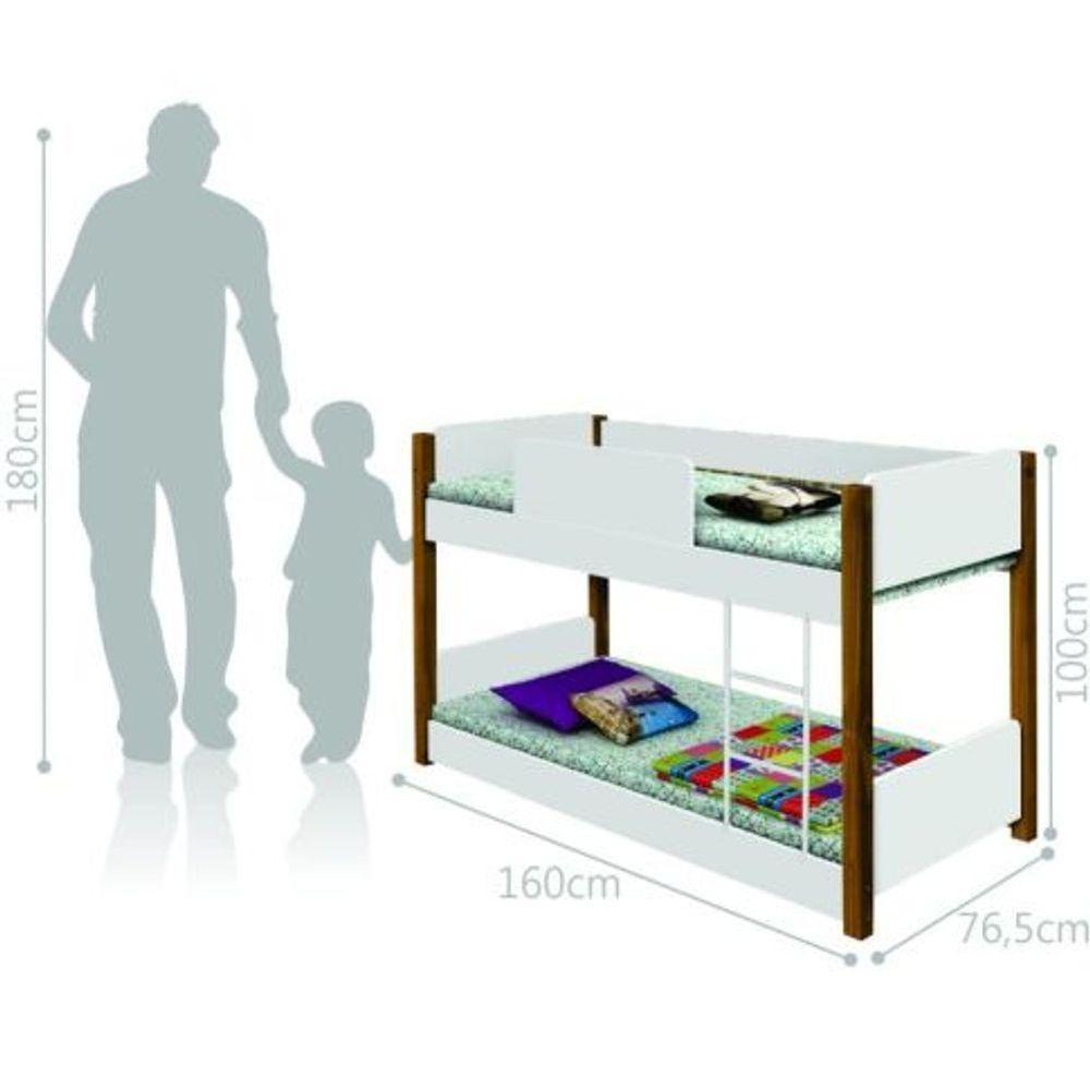 Beliche Infantil Montessori Com Colchão Clara Branco E Mel - 2