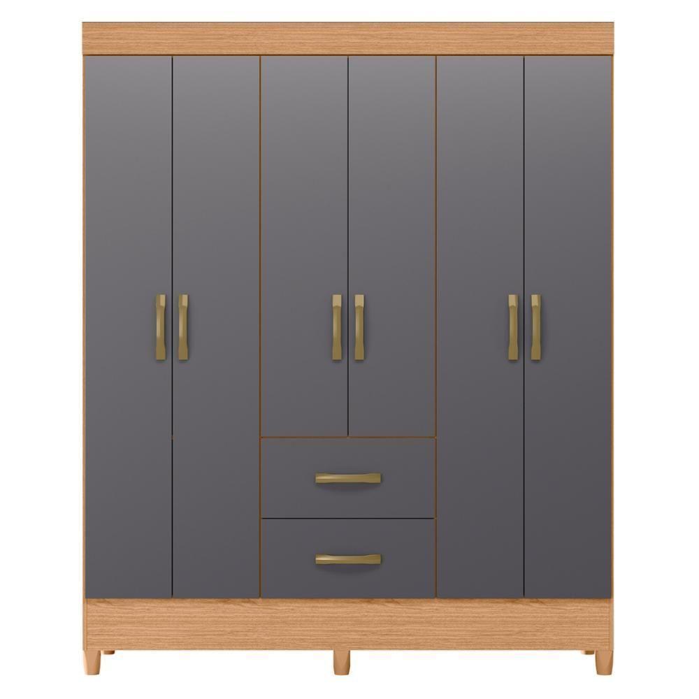 Guarda Roupa 6 Portas Cancun Freijó Titanium - 2