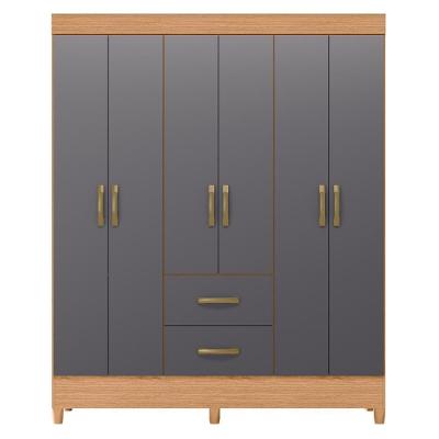 Guarda Roupa Cancun 6 Portas 2 Gavetas Freijó Titanium MDP Casah