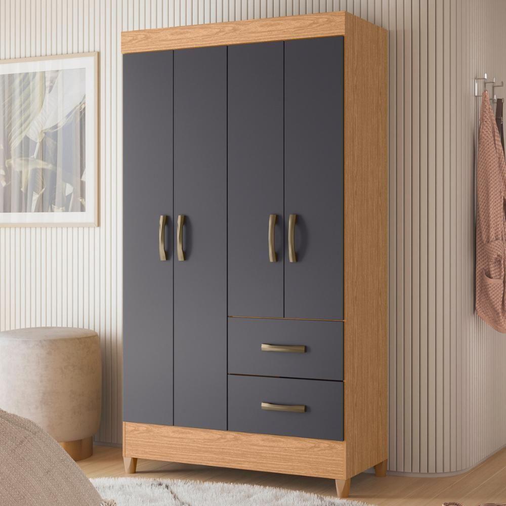 Guarda Roupa 4 Portas Cancun Freijó Titanium - 1