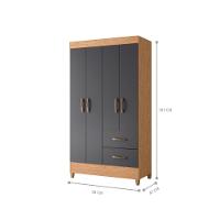 Guarda Roupa 4 Portas Cancun Freijó Titanium - 3