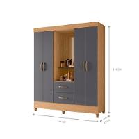 Guarda Roupa Capelinha Dubai Freijó Titanium - 3