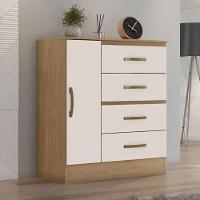 Gaveteiro Com 4 Gavetas 1 Porta Rancharia Nature Off White - 1