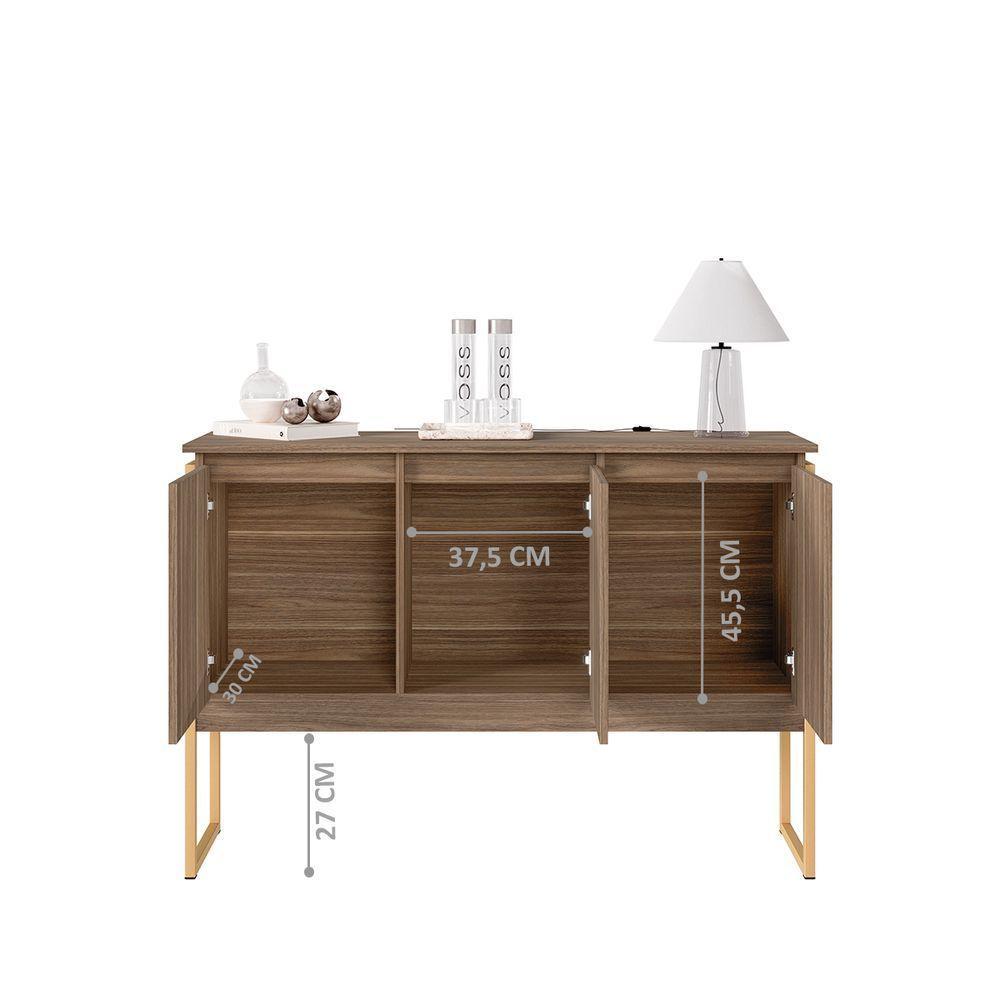 Buffet Estilo Industrial 3 Portas Europa - Affara Dourado Affara Dourado - 3