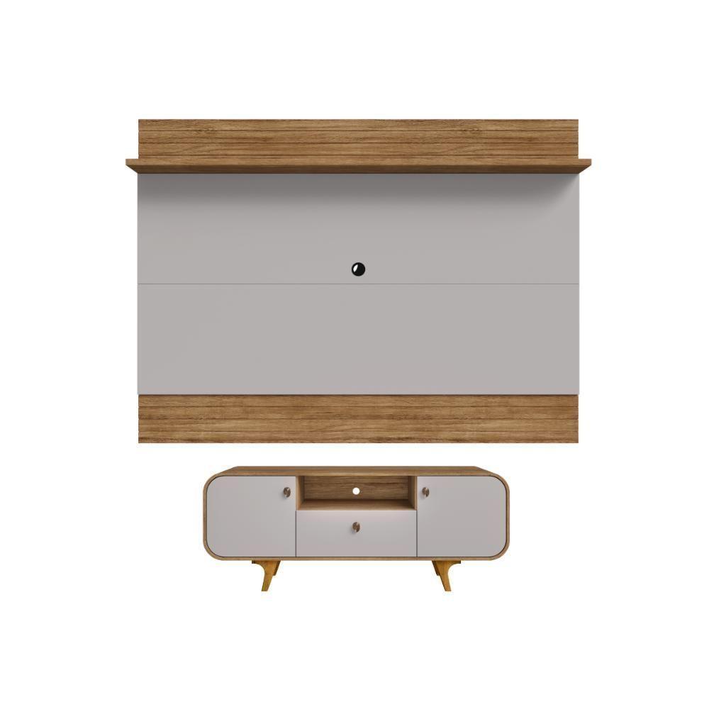 Conjunto Painel E Rack Noctis Cinamomo Off White - 3