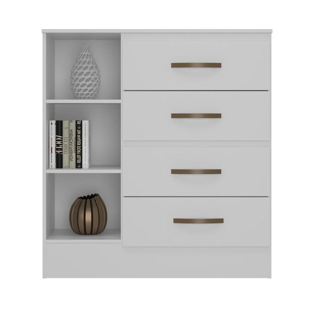 Gaveteiro Com 4 Gavetas 1 Porta Rancharia Branco - 3