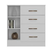 Gaveteiro Com 4 Gavetas 1 Porta Rancharia Branco - 3