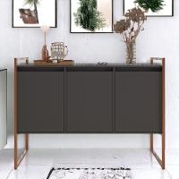 Buffet 3 Portas Aparador Londres - Preto Cobre Preto Cobre - 1