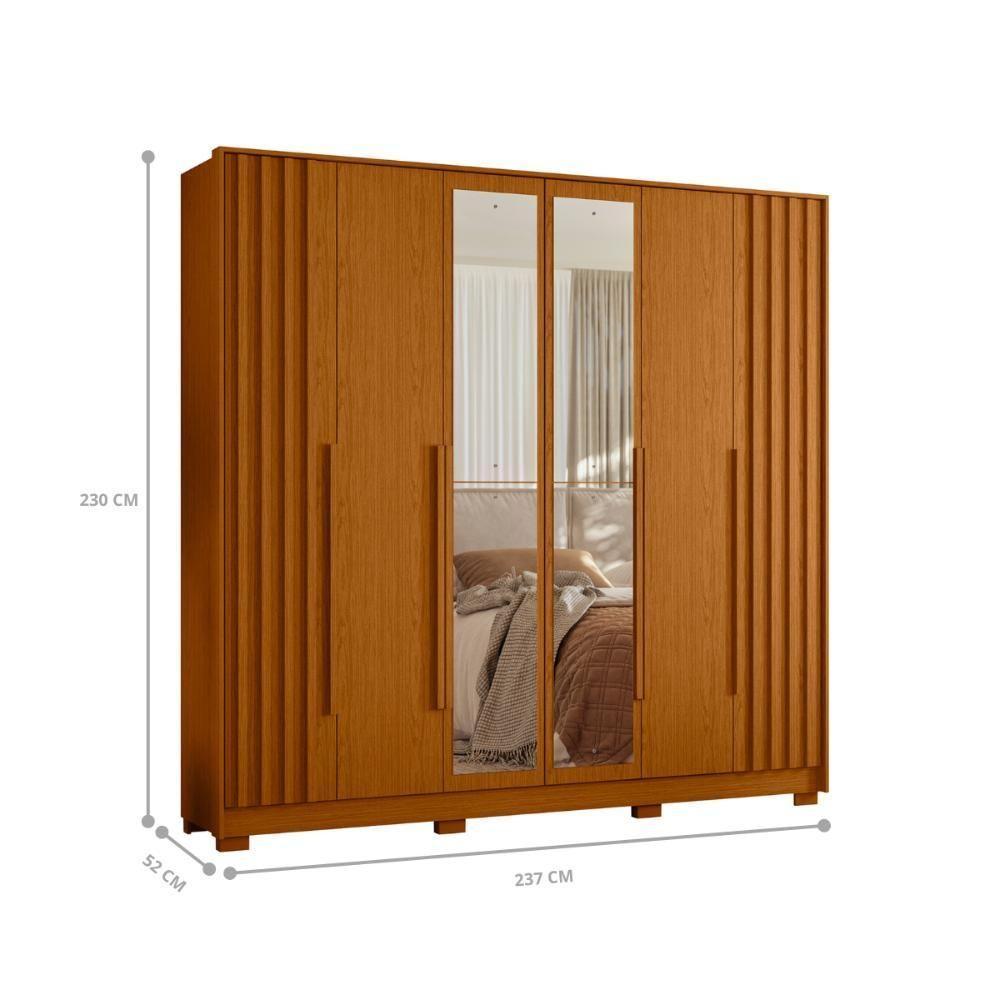 Guarda Roupa 4 Gavetas Espelho Lui Cinamomo - 3