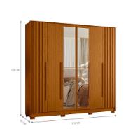 Guarda Roupa 4 Gavetas Espelho Lui Cinamomo - 3