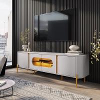 Conjunto Painel E Rack Melbourne Naturalle Off White - 5