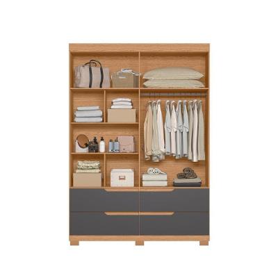 Guarda Roupa Casal Virginia Freijo Titanium 6 Portas Bater 4 Gavetas Freijó-Titanium