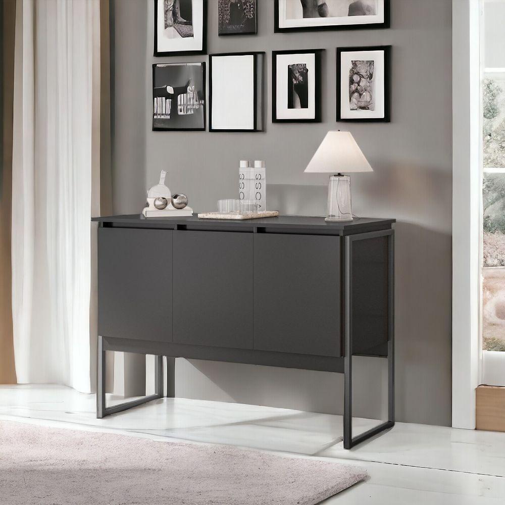 Buffet 3 Portas Moderno Amsterdam - Preto Onix Preto Onix - 1