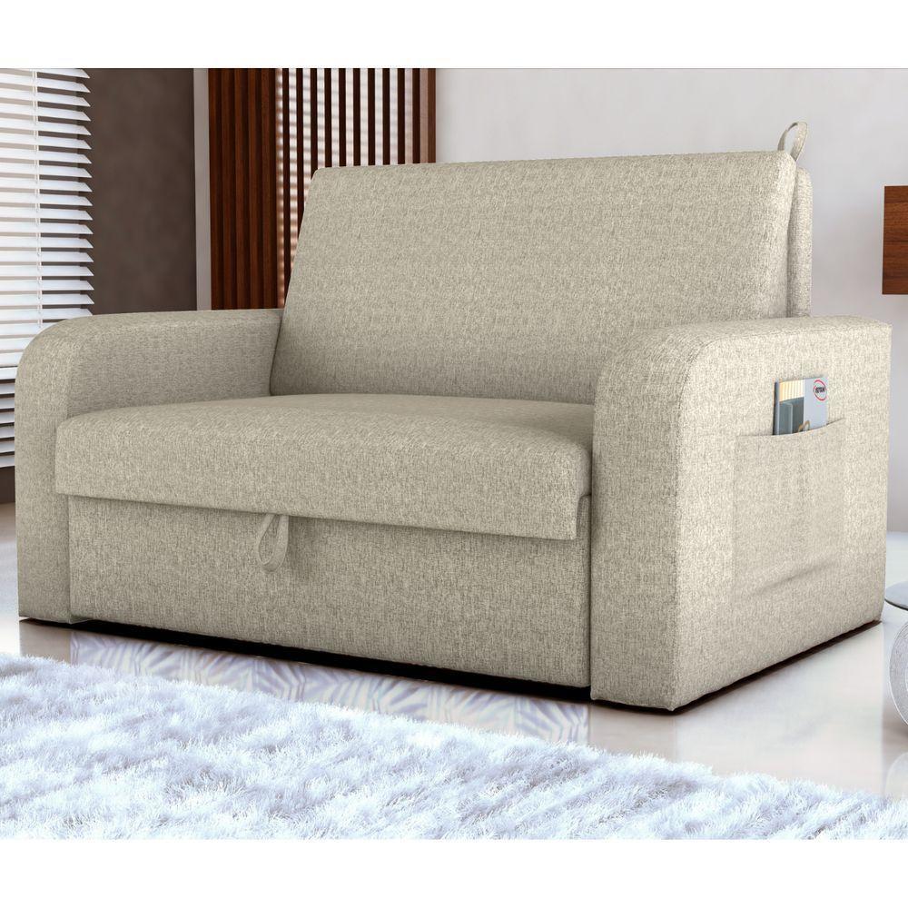 Sofá Cama Com Baú 2 Lugares Harry Linho - 1