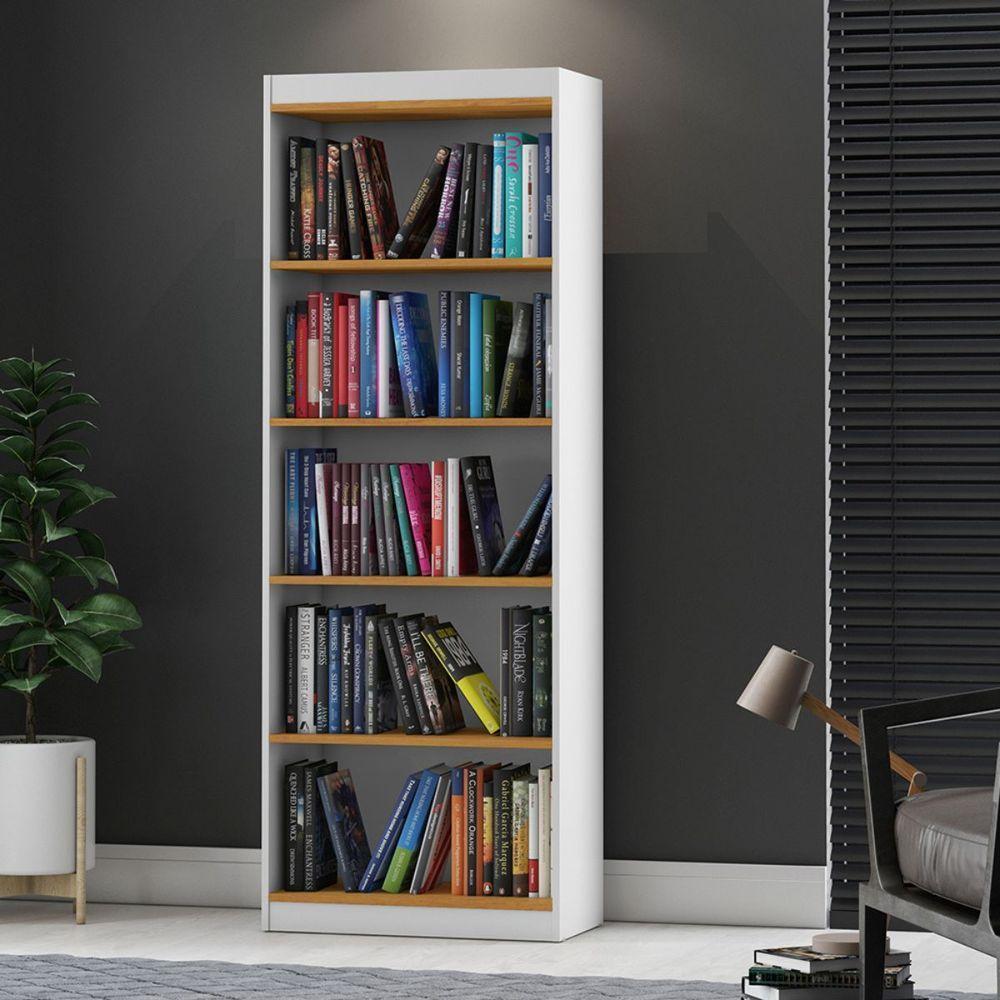 Livreiro Com 5 Nichos Trindade Branco Cinamomo - 1