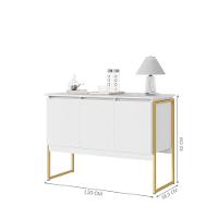 Buffet 3 Portas Moderno Amsterdam - Branco Dourado Branco Dourado - 2