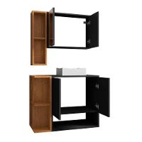 Conjunto Banheiro Catalina Preto Fosco Naturalle - 2