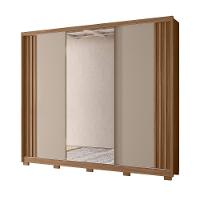 Guarda Roupa 3 Portas Fresado Espelhado Lazio Carvalho Fendi - 2