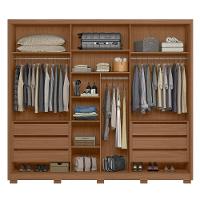 Guarda Roupa 3 Portas Fresado Espelhado Lazio Carvalho Fendi - 4