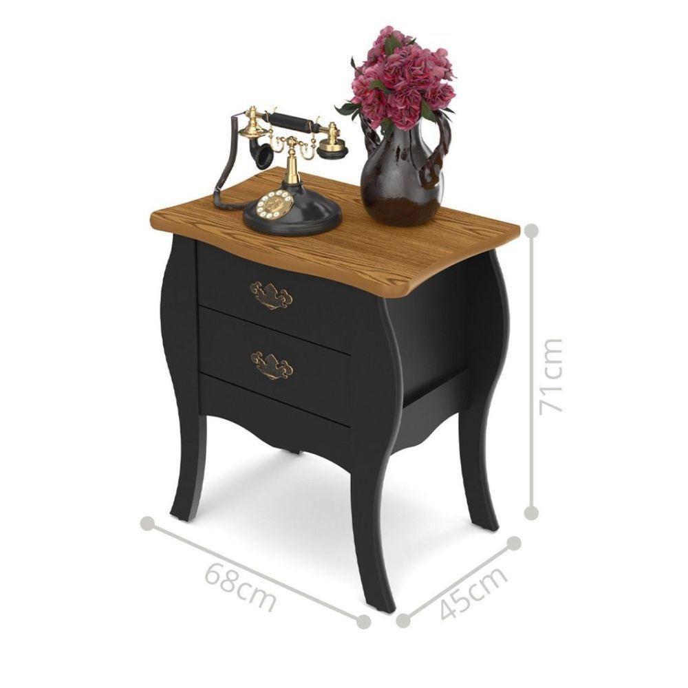 Mesa 2 Gavetas Colina Preto Acetinado Cumarú - 3