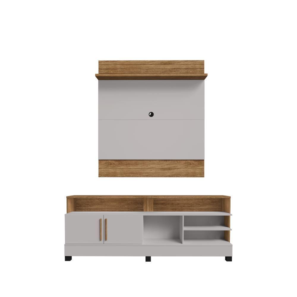 Conjunto Painel E Rack Açucena Cinamomo Off White - 3