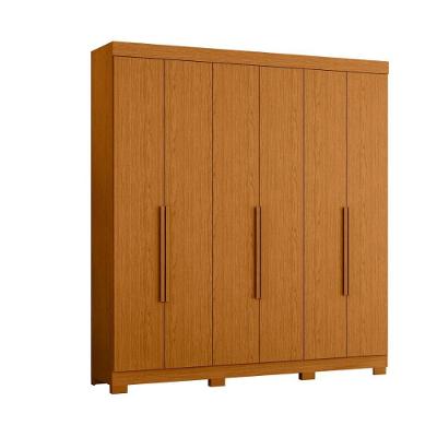Guarda Roupa Casal Mesquita 6 Portas de Bater 3 Gavetas Cinamomo MDP Casah