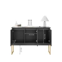 Buffet Estilo Industrial 3 Portas Europa - Preto Dourado Preto Dourado - 3
