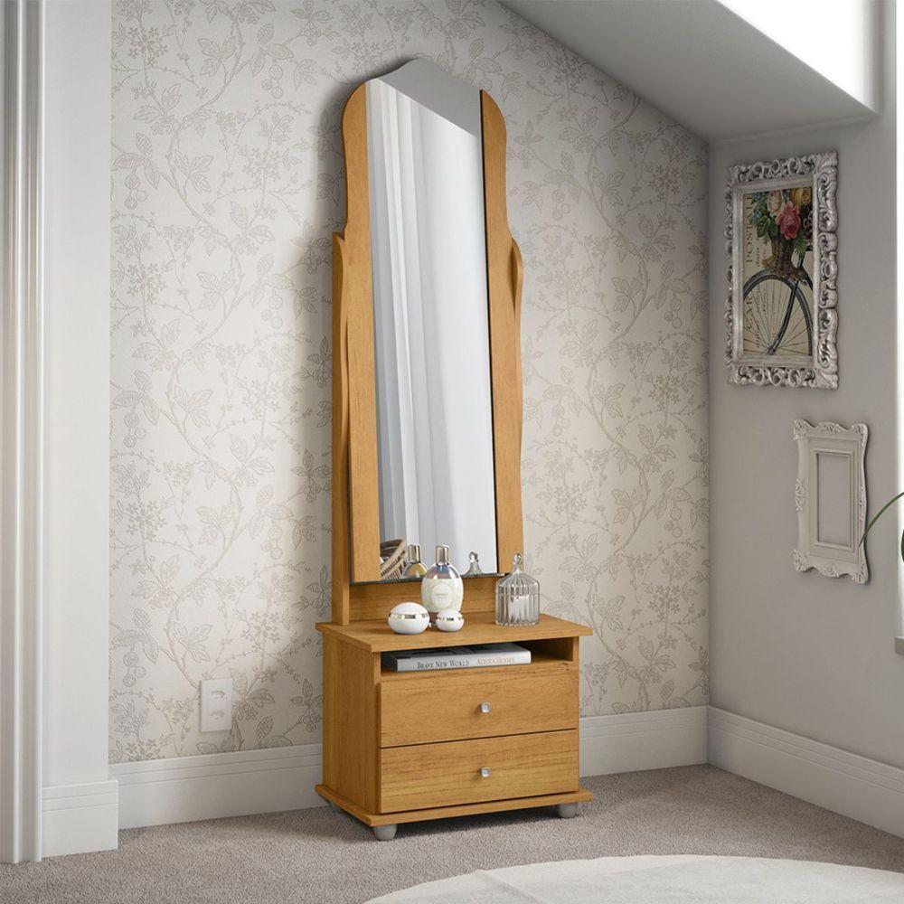 Toucador Com 2 Gavetas Espelho Delta Cinamomo - 1