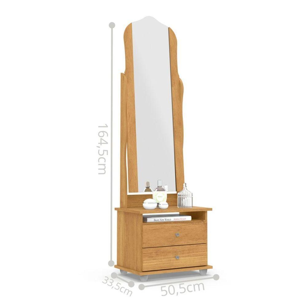 Toucador Com 2 Gavetas Espelho Delta Cinamomo - 3