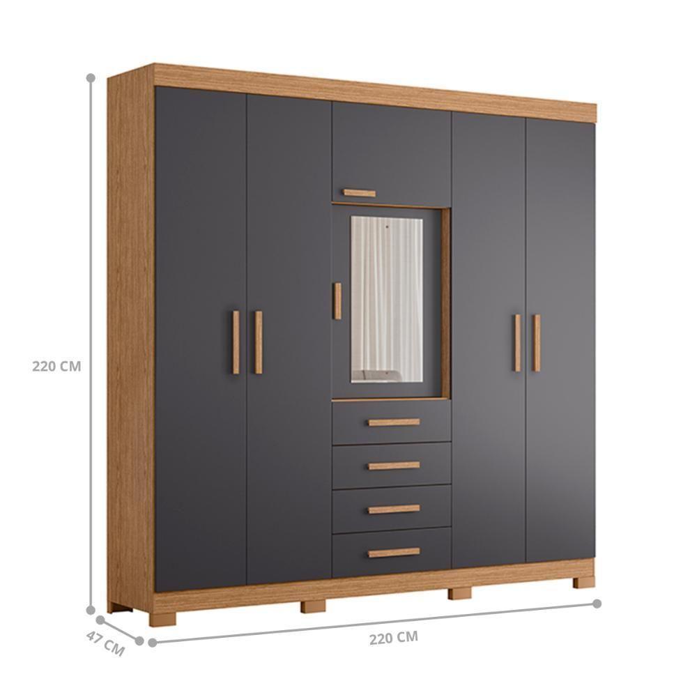 Guarda Roupa 4 Portas Otaviano Freijo Titanium - 3