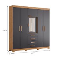 Guarda Roupa 4 Portas Otaviano Freijo Titanium - 3