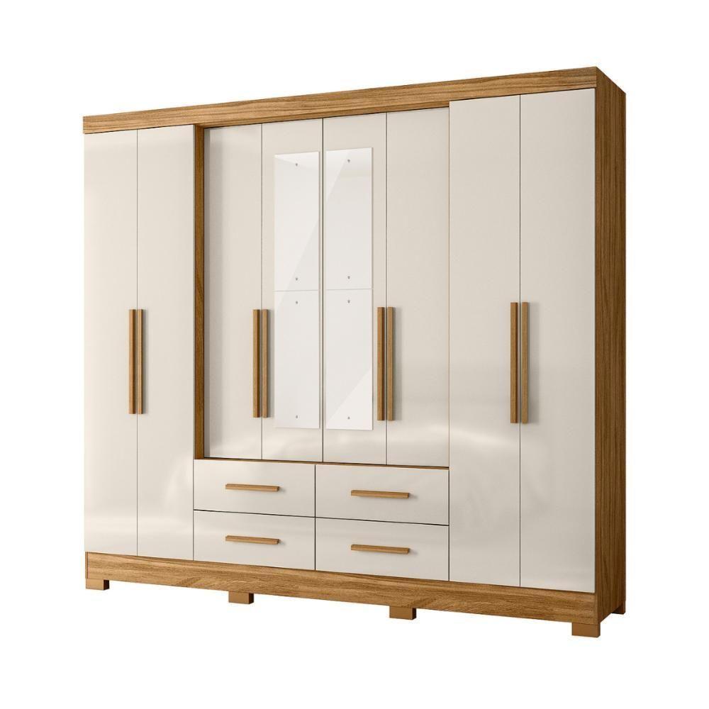 Guarda Roupa 8 Portas Com Espelho Chicago Freijo Off White - 2