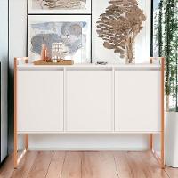 Buffet Aparador Industrial 3 Portas Porto - Branco Cobre Branco Cobre - 1