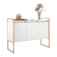 Buffet Aparador Industrial 3 Portas Porto - Branco Cobre Branco Cobre - 3