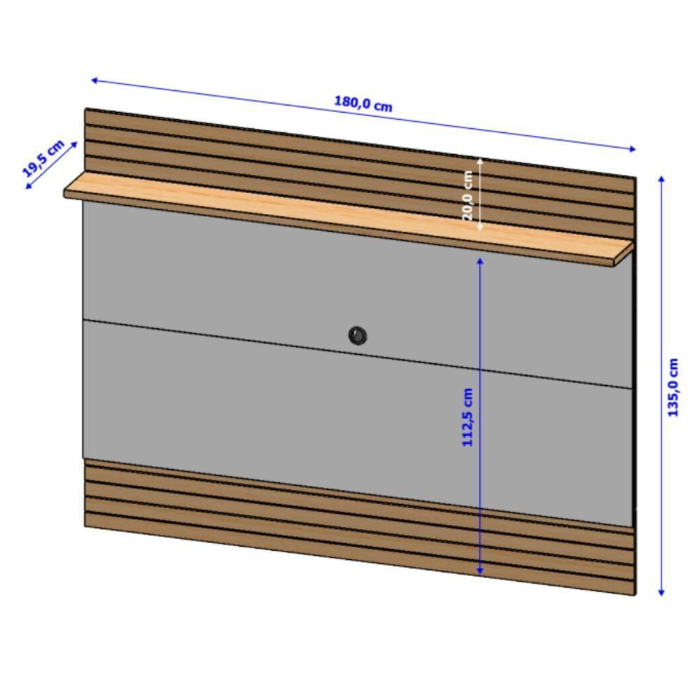 Conjunto Painel E Rack Whiterun Cinamomo Off White - 2
