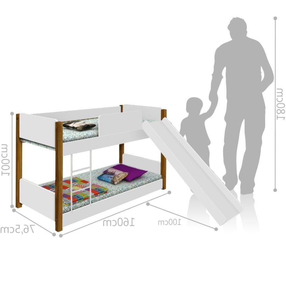 Beliche Infantil Escorregador E Colchão Noemi Branco E Mel - 2
