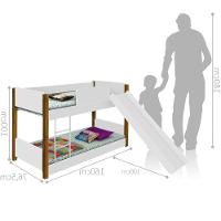 Beliche Infantil Escorregador E Colchão Noemi Branco E Mel - 2