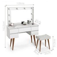 Penteadeira Camarim 5 Gavetas Mariana Branco - 3